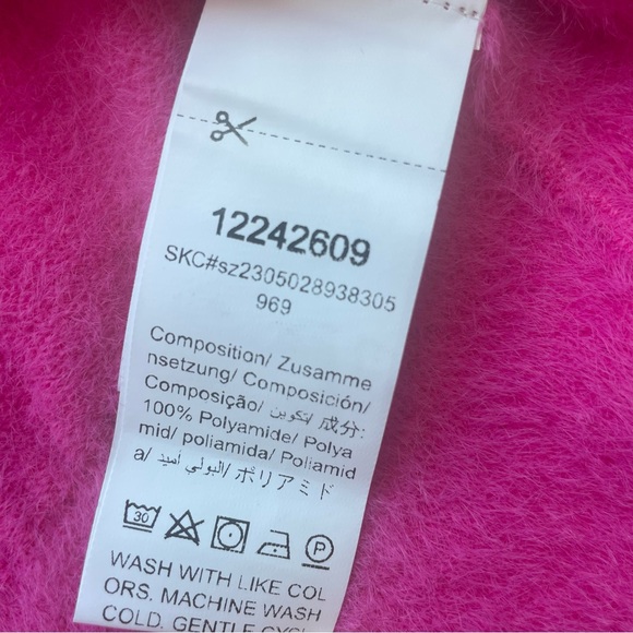 Shein Fuzzy Pink Cropped Cardigan with Diamond Bow Size S - Picture 10 of 10